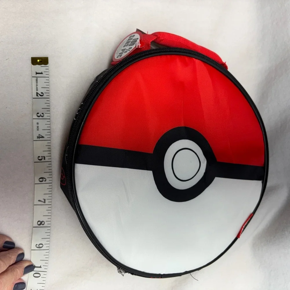 Kids Pokemon Insulated Lunch Box Bag Ther‎ mos Pokeball Round Snack Bag